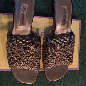 Brighton “Tiffany” Platinum Leather Sandals 9M